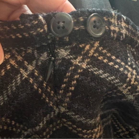 G.H. Bass & Co. Plaid Vintage 90’s Dark Recycled Wool Grey A-line Skirt Size 10 - Picture 8 of 10